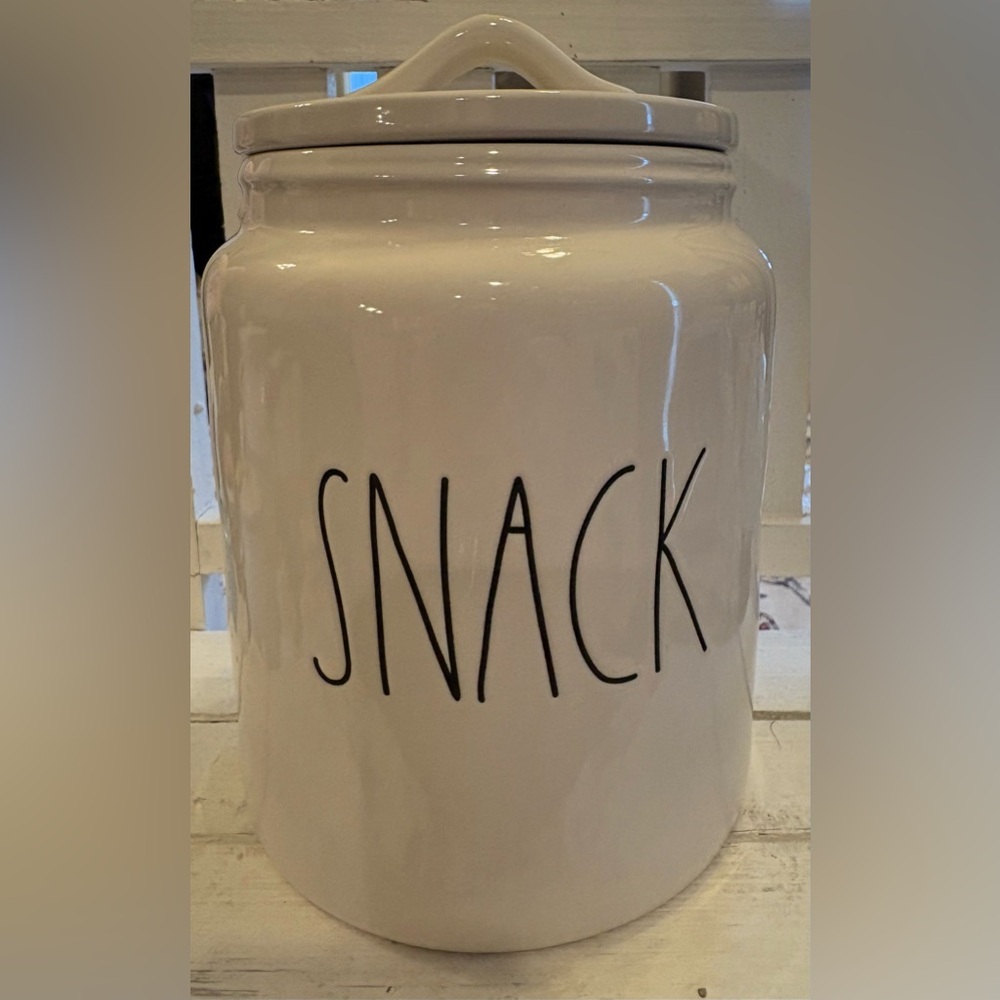 Rae Dunn White Ceramic Snack Canister